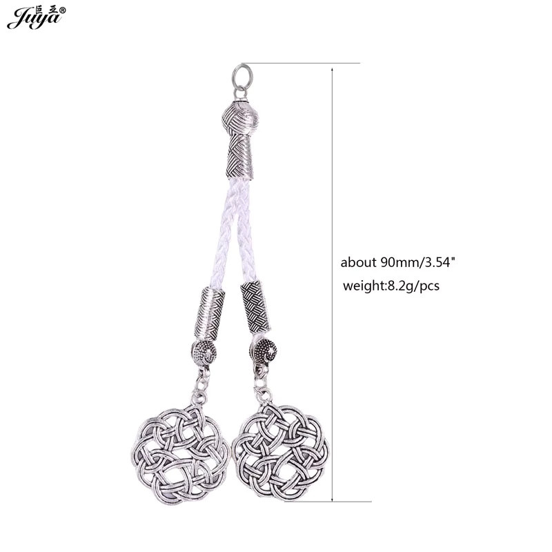 Juya Anhänger Charms, Geflochtenes Seil Quaste, Silber, Unisex - Bild 2
