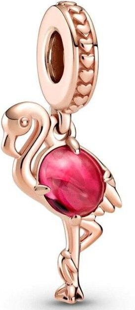 Charm Rosa Flamingo Apfelschuppenfisch, 925 Silber, Perle, Damen - Bild 1