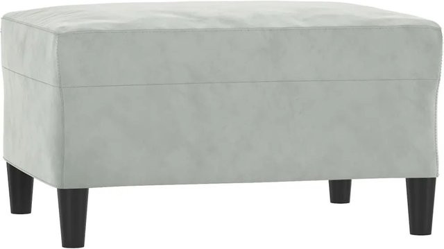 vidaXL Fußhocker Hellgrau aus Samt, B/T/H: 70 x 55 x 41 cm - Bild 1