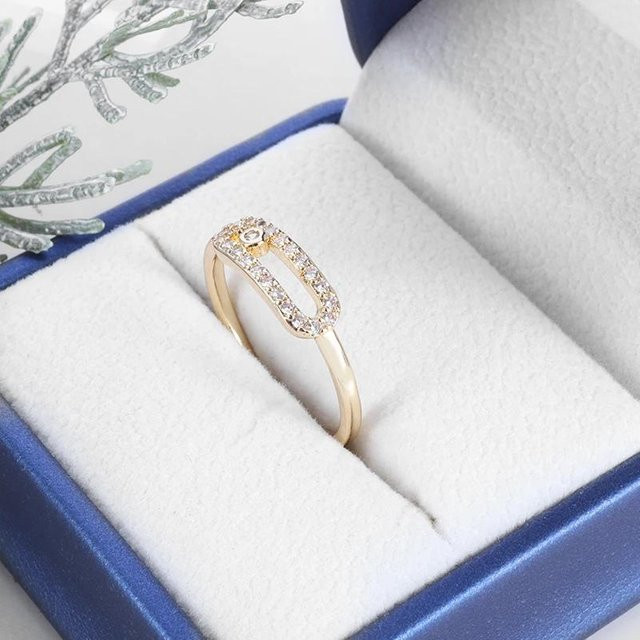 Ring, Geometrisches Design, Zirkonia, Verstellbar, Damen - Bild 1