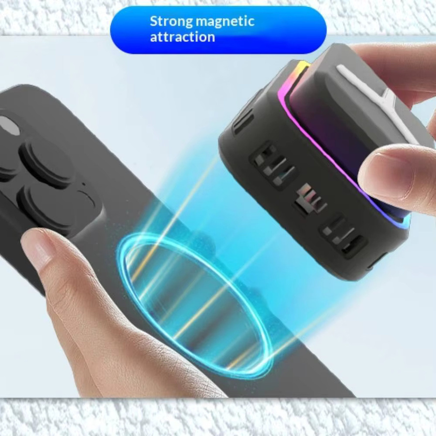 AMORUS Magnetischer Smartphone-Kühler mit 15W Halbleitertechnologie, RGB-Beleuchtung und Rückenclip für Gaming-Smartphones in Schwarz oder Weiß - Bild 2