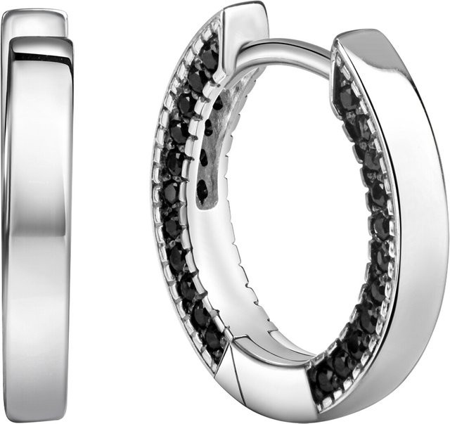 Celesta Ohrringe 925 Silber, schwarz, Zirkonia, Damen - Bild 1