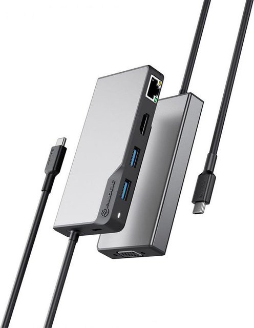 ALOGIC USB-C Fusion MAX 6-in-1 Hub V2 Dockingstation in Grau/Schwarz mit HDMI, VGA, 1GbE Ethernet und 4K UHD Unterstützung - Bild 1
