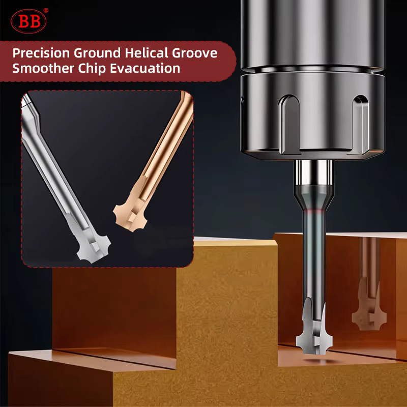 BB Eckenrundungsschneider UP DOWN Schneidwerkzeug aus hartmetallbeschichtetem Aluminium und Stahl in Silber, R0.2-R3 - Bild 4