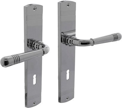 Intersteel Langschild-Garnitur Helena in Chrom/Silber aus Zamak, B/H: 23,5 x 4,5 cm, Dicke: 0,8 cm, BB: 72 mm - Bild 1