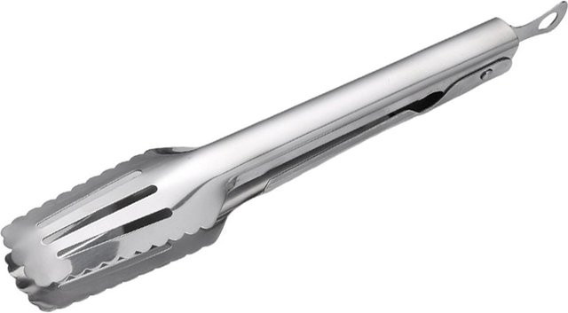 CosyHome Lebensmittelzange aus Edelstahl in Silber, 25,5 cm Länge, rutschfest und verdickt für BBQ und Buffet - Bild 1