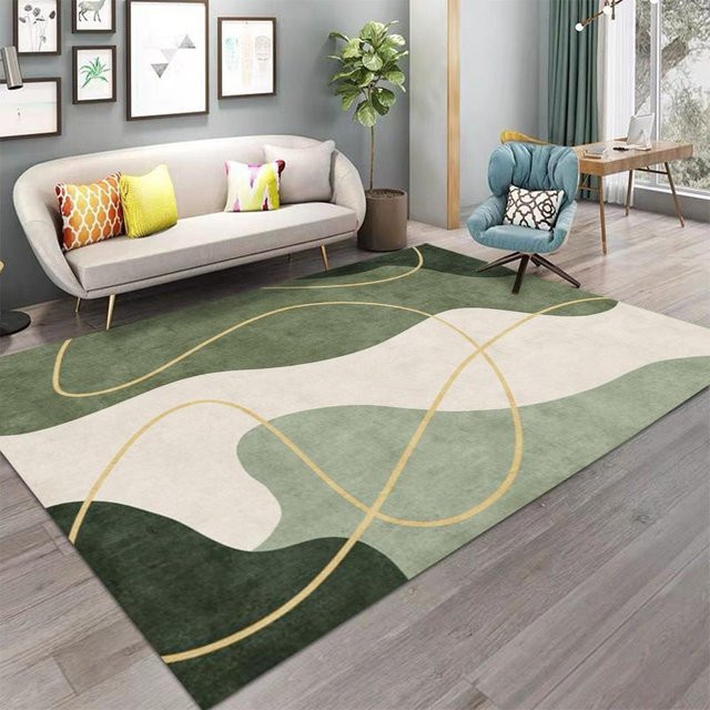 Moderner geometrischer Kinderteppich von Wucifang Jewelry in Grün, weicher Bodenteppich für Wohnzimmer oder Schlafzimmer, Breite: 40 cm, Tiefe: 60 cm - Bild 1