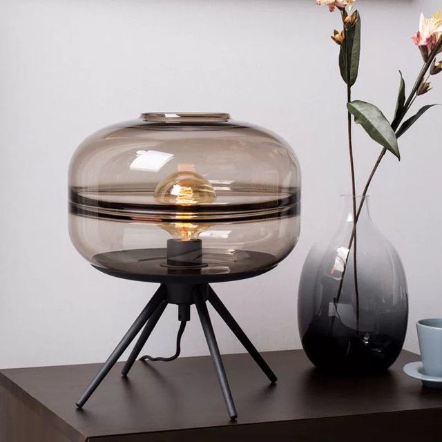 JIANKEXING Designer Postmoderne Kunstglas Nachttisch mit dekorativer Beleuchtung für Schlafzimmer und Wohnzimmer - Bild 1