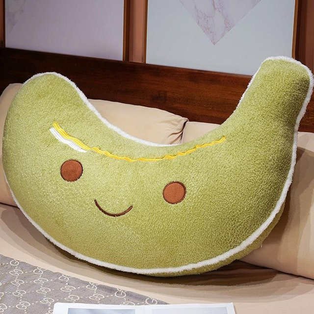 Gemütliches Bananen-Kissen von Binchi Fitness in Grün, Plüschkissen aus Baumwolle und Polyester, Durchmesser: 35 cm - Bild 1