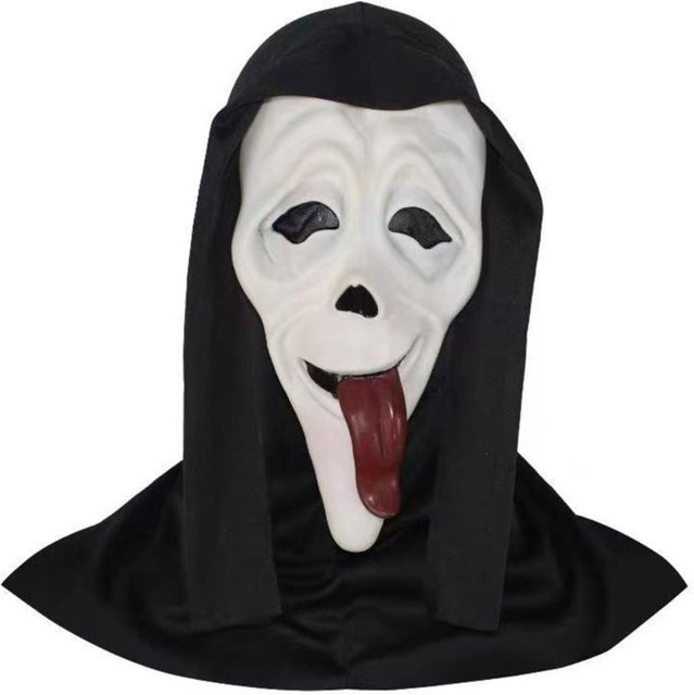 Schreiende Skelettmaske, Halloween Cosplay Requisiten, Weiß, Gummi - Bild 1