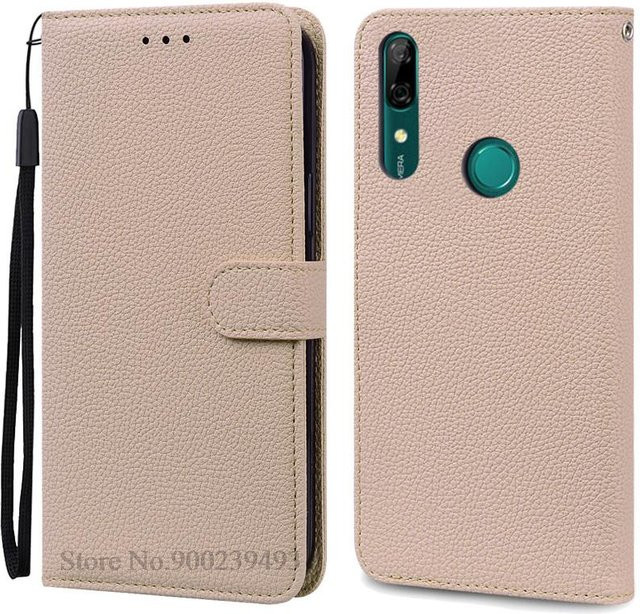 Leder-Brieftasche Buch-Abdeckung für Huawei P Smart Z in Beige - Bild 1