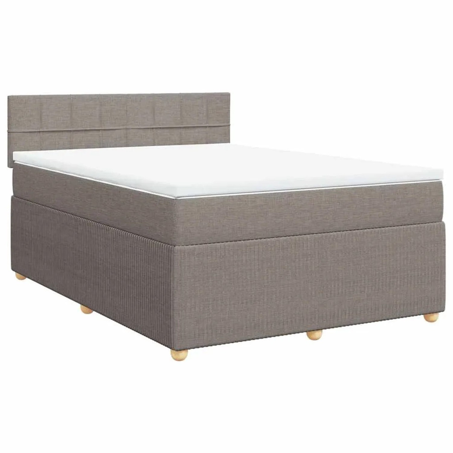 vidaXL Boxspringbett mit Matratze Hybrid-Design in Taupe, B/T: 140 x 200 cm - Bild 2