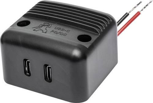ProCar Aufbau-Power USB-C Doppelsteckdose PD/QC max. 2x 30W in Schwarz für 12 V und 24 V - Bild 1