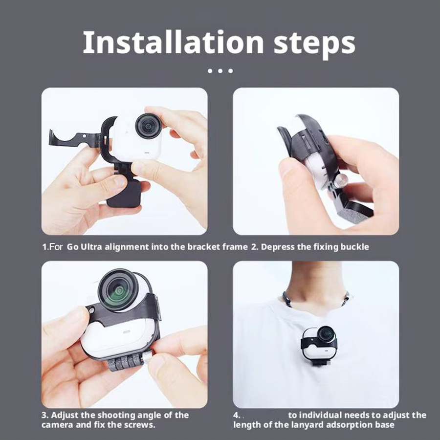 Insta360 Go Ultra Magnetische Brusthalterung mit Quick Release und Lanyard in Schwarz - Bild 3