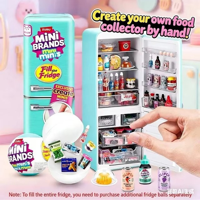 ZURU Replica Mini Brands Kühlschrank-Blindbox, Miniatur-Kühlschrank-Spielzeug - Bild 1