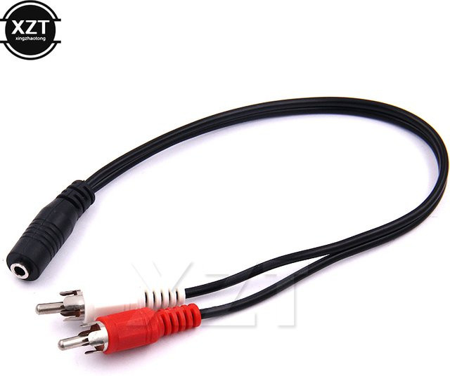 WYMECT Stereo-Audio Y-Adapter von 3,5-mm-Klinke auf 2 RCA, Schwarz - Bild 1