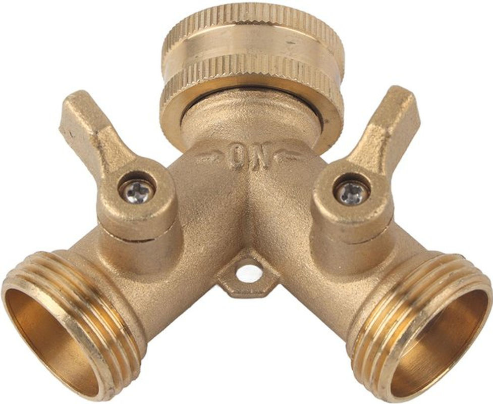 TOMTOP JMS 2-Wege-Ventil-Schlauchsplitter aus Messing in Gold, 3/4 Zoll Anschluss für Gartenbewässerung - Bild 6