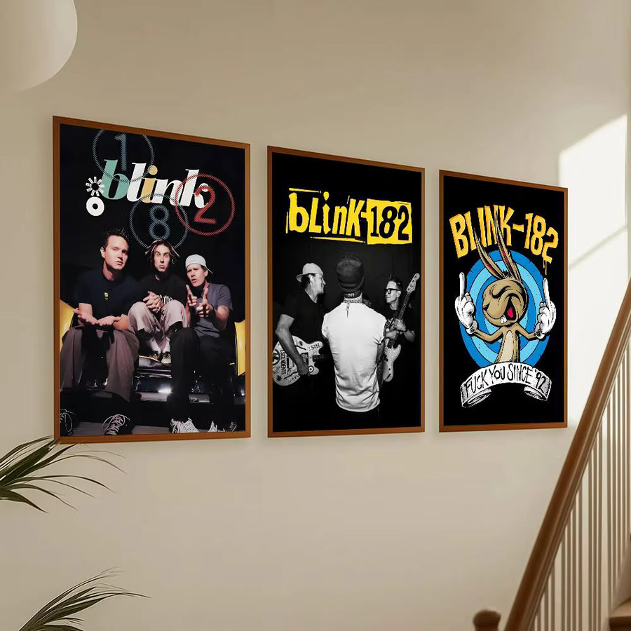 B-Blink 182 Poster Aufkleber Wasserdichte Wandkunst für Wohnzimmer und Schlafzimmer, Mehrfarbig - Bild 3