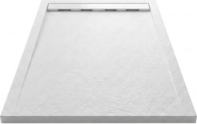 Mirlo Duschwanne Ribera aus Mineralguss extra flach, Weiß, B: 70 cm, L: 130 cm - Bild 1