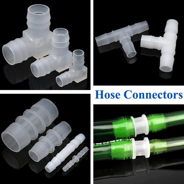 Schlauchverbinder Set aus transparentem Kunststoff für Tropfbewässerung und Garten mit Widerhaken, Außendurchmesser 3,2 mm bis 25 mm - Bild 1