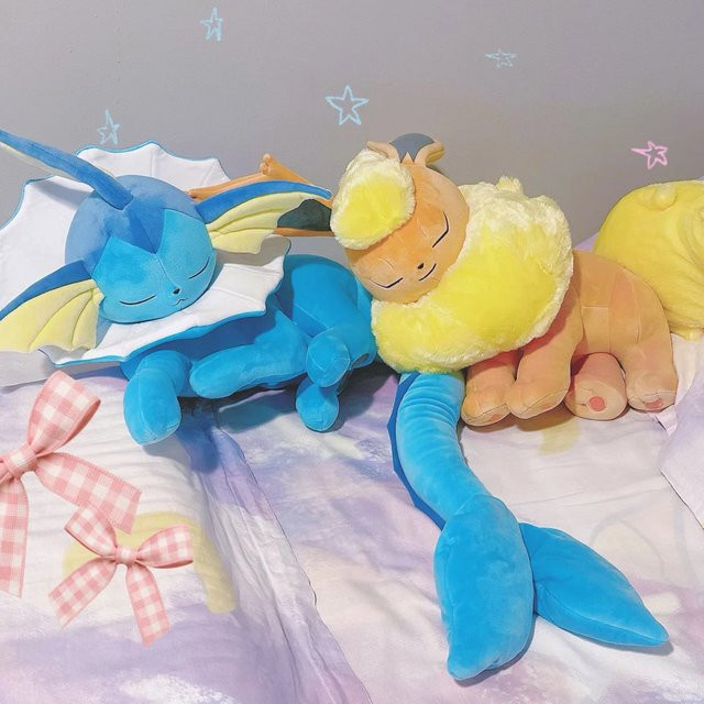 Aoger Pokémon Schlafendes Flareon Vaporeon Eevee Plüschtier, Bunt - Bild 1