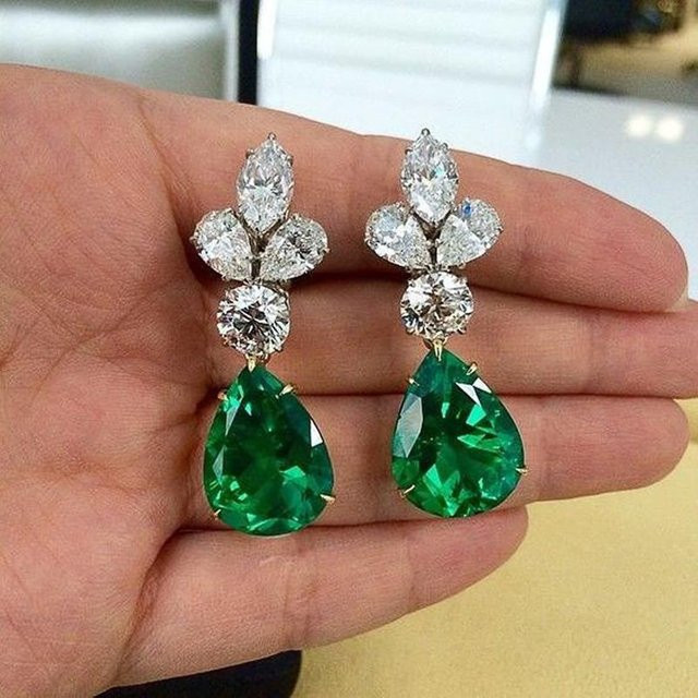 YIRAN Jewelry Hängeohrringe, Grüne Tropfen Zirkonia, Damen - Bild 1