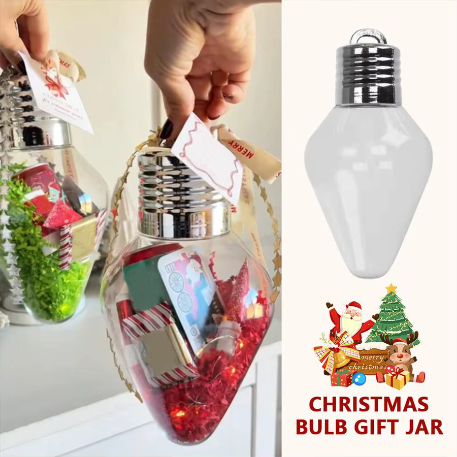 Transparentes Geschenkverpackungsglas im Glühbirnen-Design als hängender Weihnachtsschmuck - Bild 6