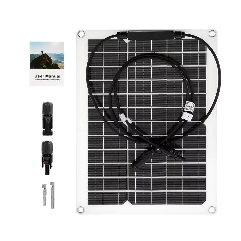 Luxuglow Flexibles Solarpanel 12V mit Dual USB und 10-100A Controller in Schwarz für Auto, Yacht und RV - Bild 2