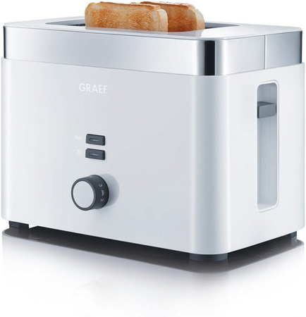 Graef Kompakt-Toaster TO 61 in Weiß und Silber mit Automatik-Abschaltfunktion