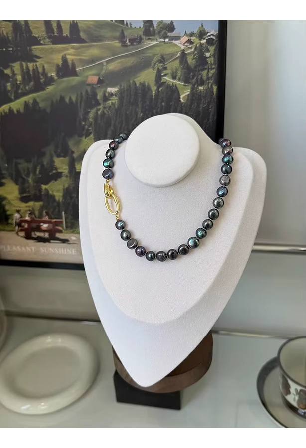 V-best Halskette, schwarze Süßwasser Perle, 14K Gold gefüllt, Damen - Bild 5
