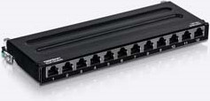 TRENDnet TC-P12C6AS Patch Panel in Schwarz für Wandmontage mit 12 RJ-45 Anschlüssen, 0.5U - Bild 1