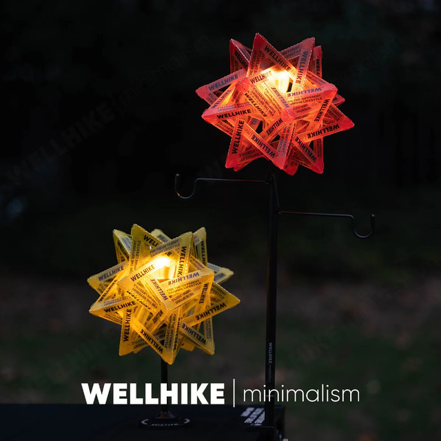 WELLHIKE Outdoor Camping Licht Polaris PP Board Lampenschirm in Sternform, bunt und wasserdicht - Bild 1