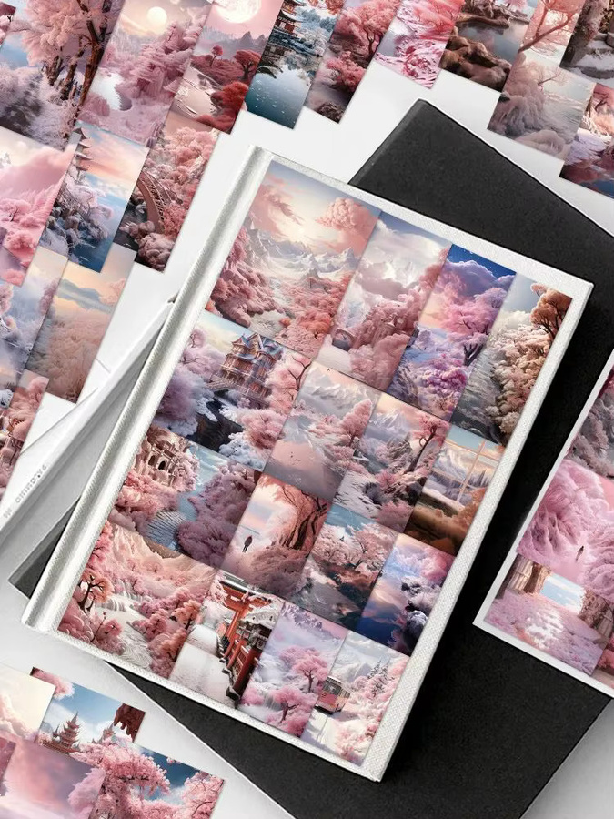 Rosa Landschaft Heilung Aufkleber für Laptop, Scrapbook und Briefpapier, 50 Stück - Bild 5