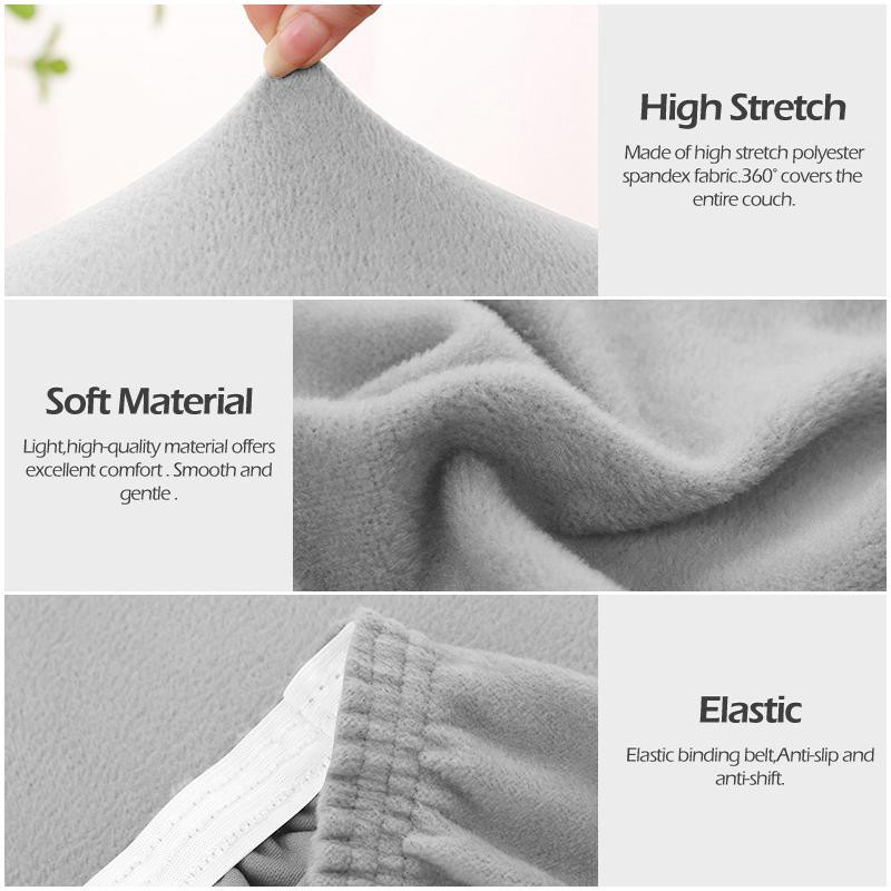 Levivel Samt Sofabezug für 1-Sitzer, elastischer Stretch Überwurf aus Plüsch, kaffeebraun, Breite: 90-140 cm - Bild 4