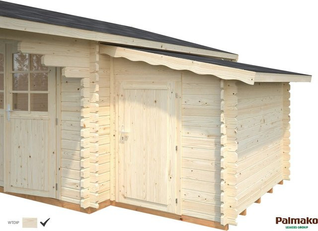 Palmako Anbauschuppen aus Fichtenholz in Transparent mit Zylinderschloss und Montageset, B: 215 cm, H: 153 cm - Bild 1