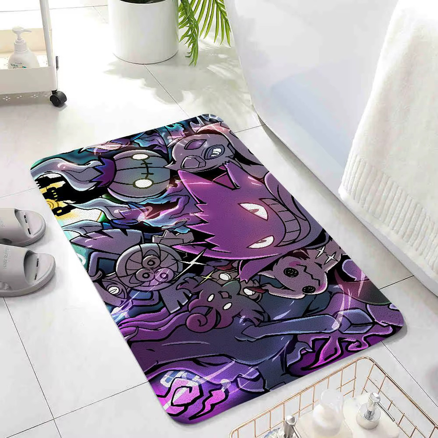 Kayou Gengar Fußmatte aus Polyester, lila, rutschfest, B/T: 60 x 40 cm - Bild 4