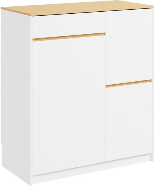 SoBuy Küchenschrank im skandinavischen Design mit 3 Schubladen, weißes Küchenbuffet, B/T/H: 80 x 38 x 90 cm - Bild 1