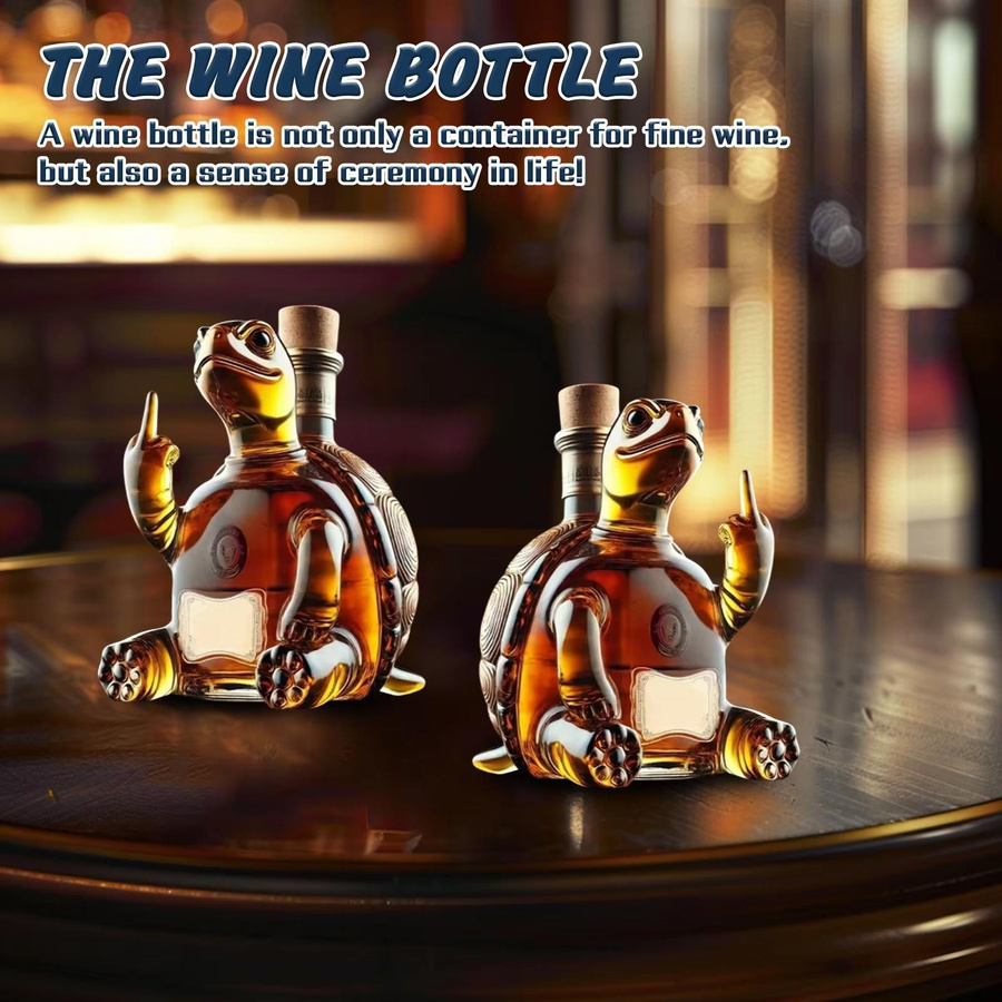 HOME9 Whiskey Karaffe mit lustigem Mittelfinger- und Enten-Design, transparent, 295 ml - Bild 5