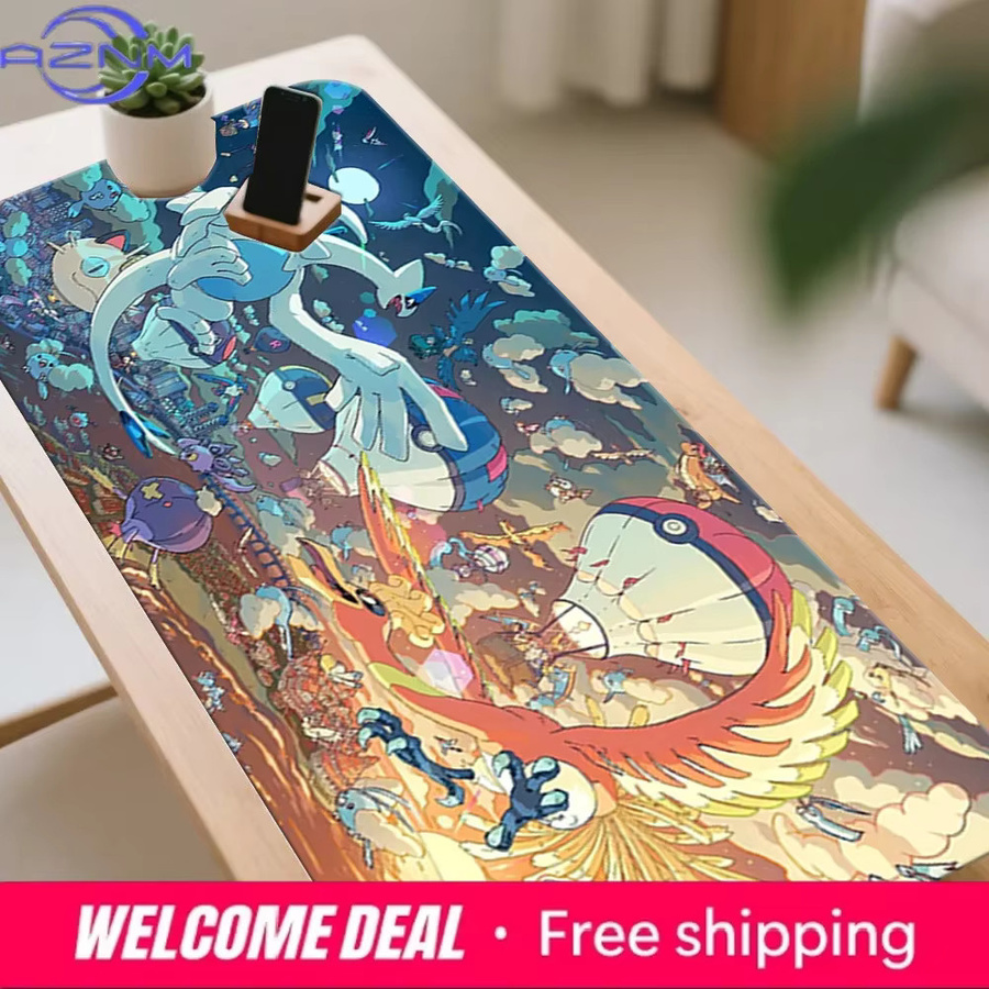 Potdemiel Gaming-Mauspad Lugia & Ho-Oh Fantasy Scene Schreibtischunterlage, multicolour - Bild 5