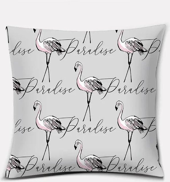 Quadratischer Kissenbezug Flamingo Blatt Motiv von JMG Clothing in Grau, B/B: 50 x 50 cm - Bild 1
