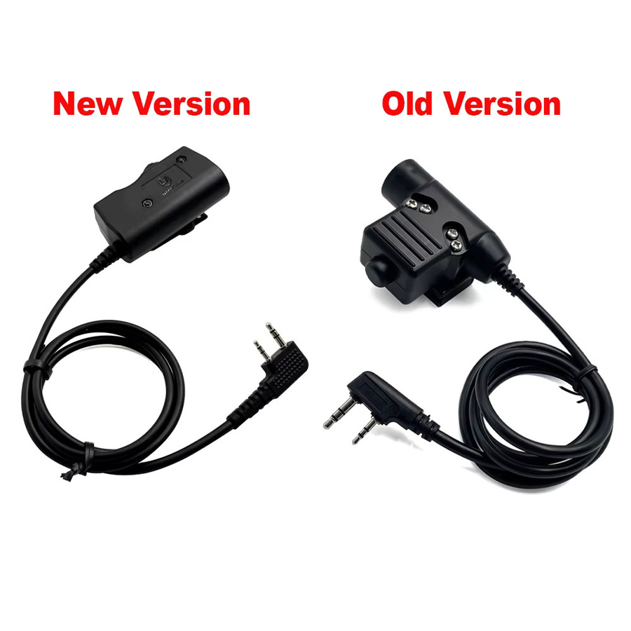 BaoFeng UV-82 Walkie Talkie Headset mit PTT und U94 Anschluss für Airsoft, Schwarz, Kenwood Stecker Taktisches Zubehör - Bild 2