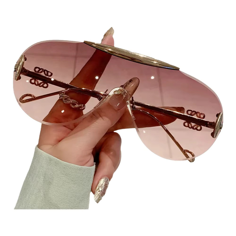 Salutami Shield Sonnenbrille, randlos, Schild, Pink, Damen, Metall - Bild 2