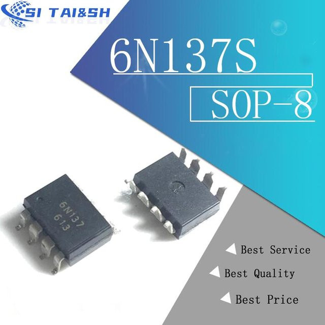 Si Tai&SH Optokoppler Set 10er Los 6N135 6N136 6N137 6N138 6N139 in DIP-8 und SOP-8 Gehäuse, Farbe: Schwarz - Bild 1