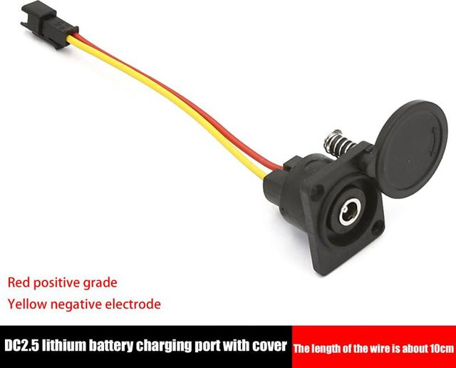 Eterna Home Elektrofahrrad Ladebuchse DC2.1 2.5 für 36V 48V Li-Ionen-Akkus, Schwarz, Barrel Plug und USB-C Kombination - Bild 1