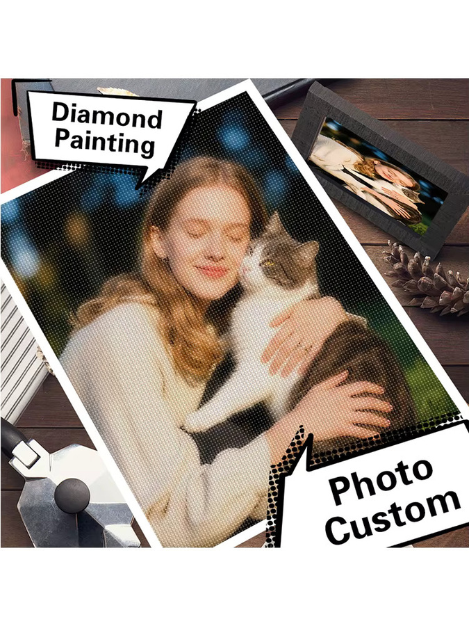 CHENISTORY Foto-Diamantmalerei nach Maß als DIY-Diamant-Mosaik und Kreuzstich-Stickerei für dein Hobby oder als persönliches Geschenk - Bild 3