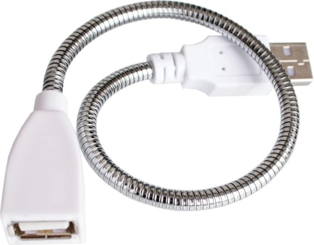 Verstellbare USB-Schreibtischlampe aus Metall in Silber mit flexiblem Metallschlauch für Home-Office und Schreibtisch - Bild 1