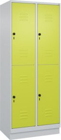 C+P Doppelstock-Spind Classic PLUS mit Sockel und 2 Abteilen in Viridingrün, H: 195 cm, B: 80 cm, T: 50 cm - Bild 1