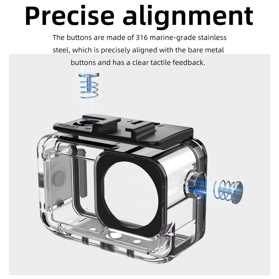 Sheingka Wasserdichtes Unterwasser-Tauchgehäuse für DJI OSMO Action 3, 4 und 5 Pro in Transparent - Bild 5