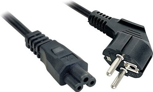Lindy Strom Anschlusskabel mit Schutzkontakt-Stecker und Kleeblatt-Buchse C5 in Schwarz, Länge: 2,0 m - Bild 1