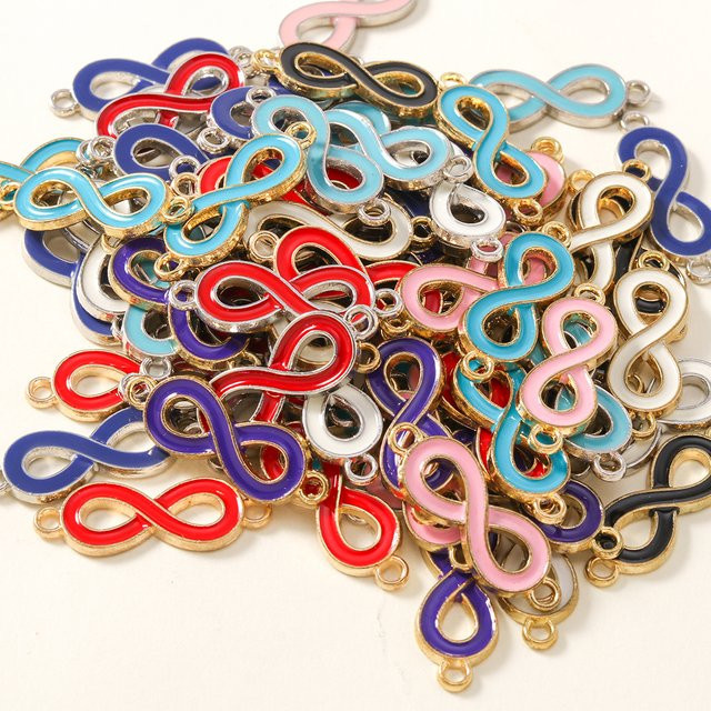 Ltumbe Infinity-Anhänger Emaille, Messing, Unisex, 10*27mm - Bild 1
